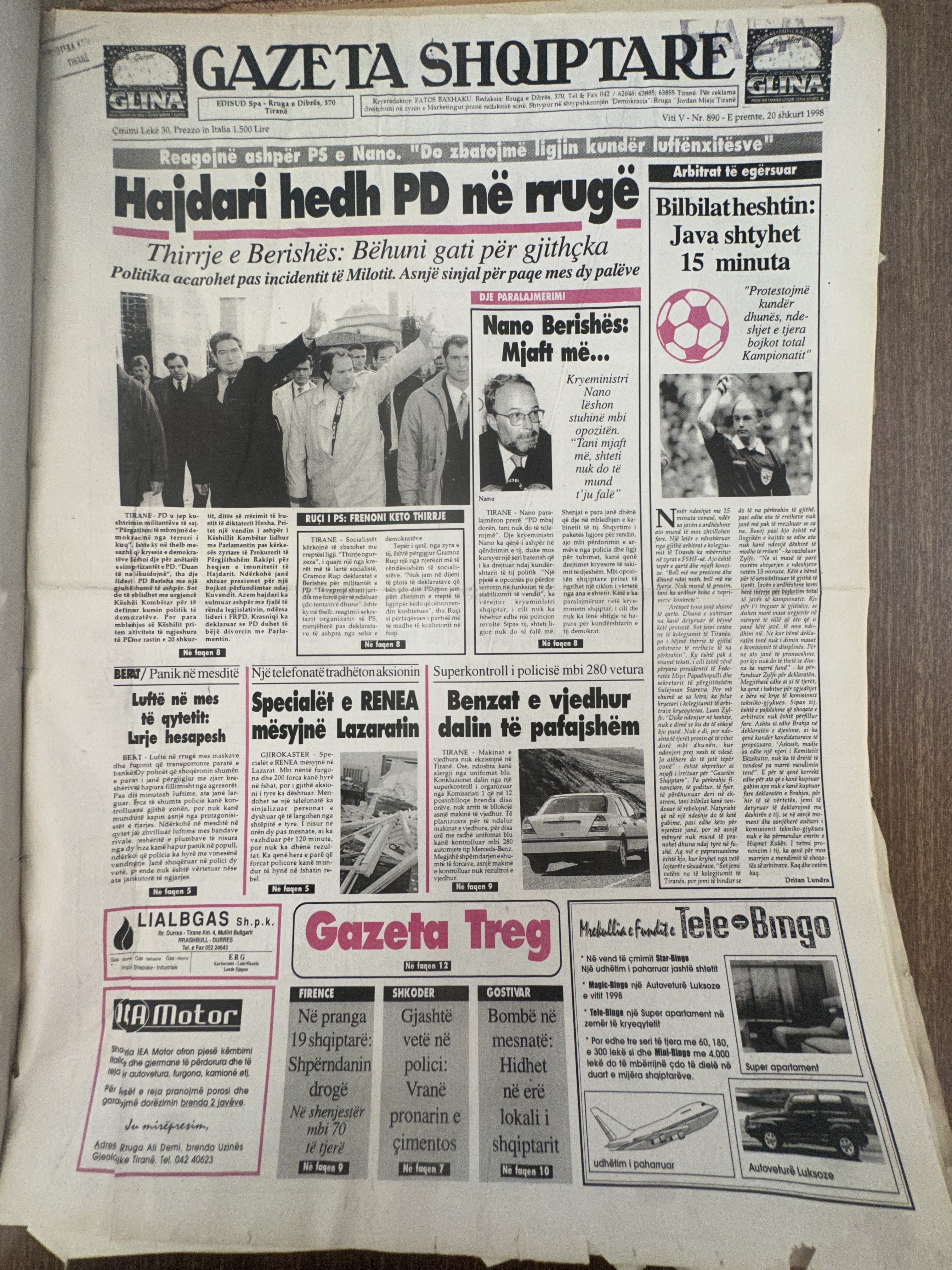 Gazeta Shqiptare 1998-02-20